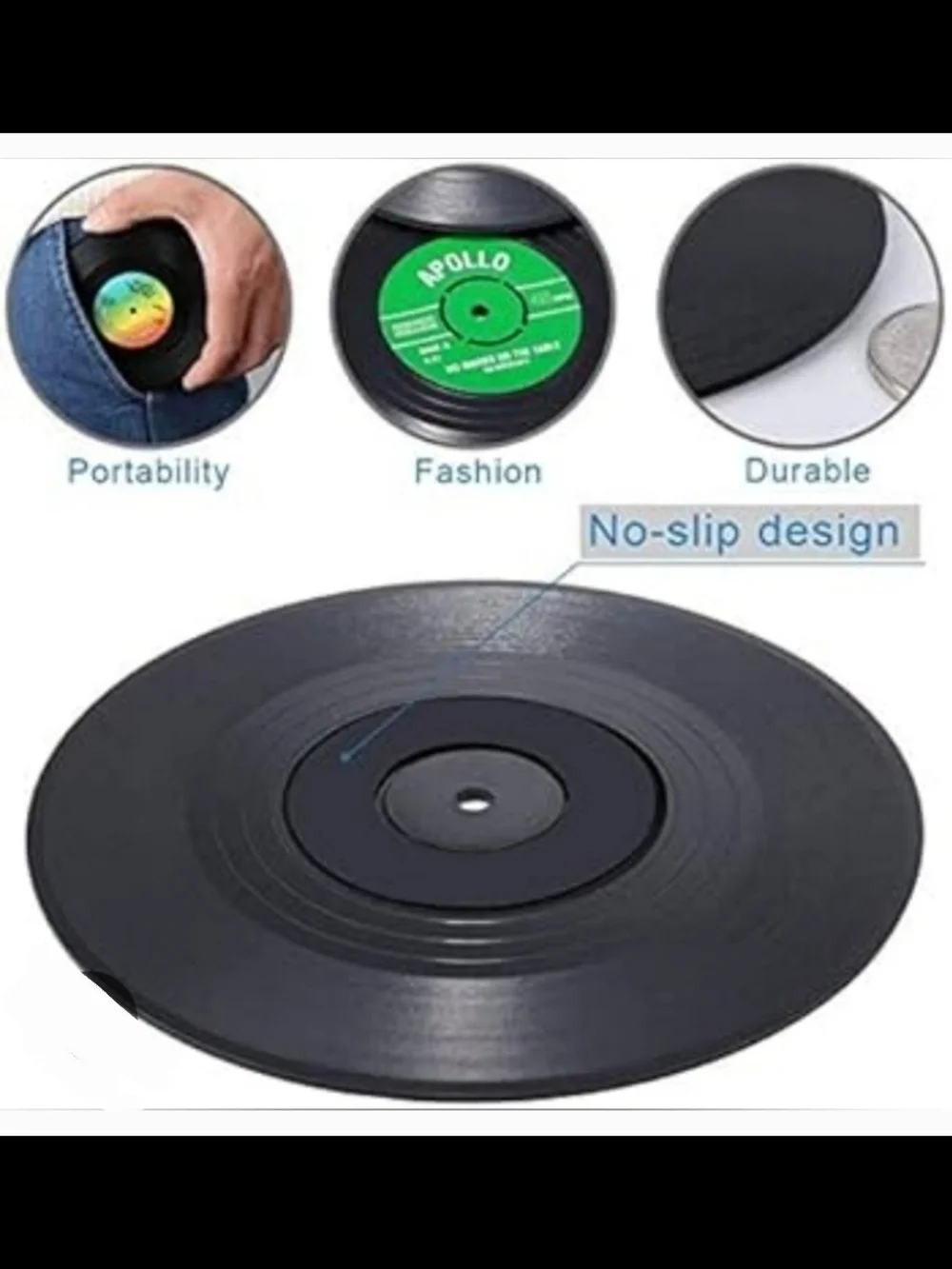 4pc Record Player Coaster Set BNIB